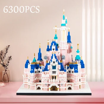 6300pcs הטירה אבני הבניין צעצוע Streetscape הסדרה קאסל הכנסייה מודל,מיני אדריכלות בית קיט לספק צעצוע מתנה עבור בנות