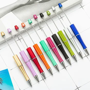 6pcs/lot פלסטיק Beadable עט DIY חרוזים קריסטל עטים כדוריים חדש החתונה טובות מסיבת יום הולדת מתנות תלמיד כתיבה