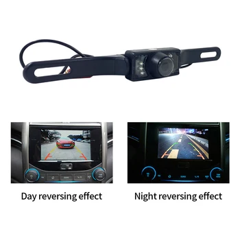 8LED לוחית רישוי רכב בעל היפוך מצלמה 170 מעלות HD ראיית לילה לרכב אחורית גיבוי מצלמה עמיד למים