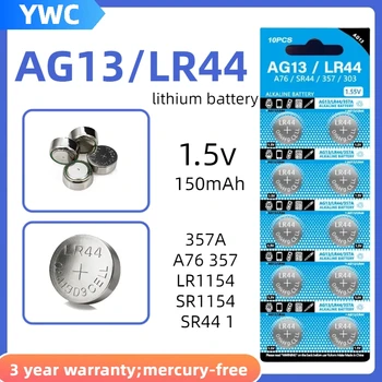 AG13 LR44 1.55 V סוללה אלקליין A76 357 357A LR1154 SR1154 SR44 כפתור המטבע הנייד לצפות מחשבון מפתח הרכב מרחוק השעון