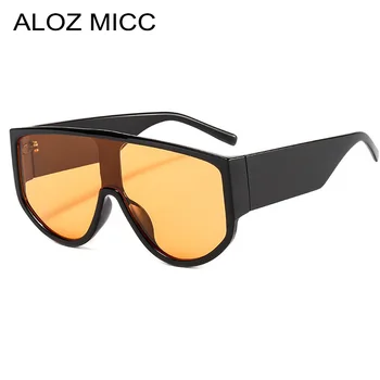 ALOZ MICC אופנה חתיכה אחת משקפי שמש נשים חדש גדול מרובע משקפי שמש גברים נשיים גוגל Steampunk משקפיים גוונים UV400