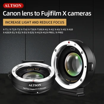 ALTSON EF-FX Booster פוקוס אוטומטי 0.71 X כמפחית מהירות AF עדשה מתאם הר Canon EF עדשת פוג ' י X-הר מצלמה ראי