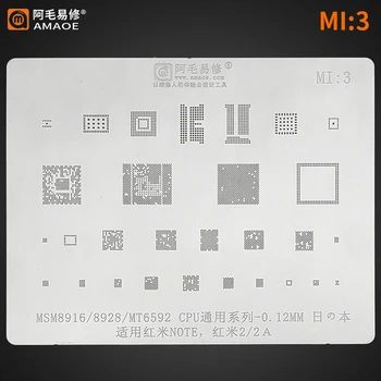 Amaoe Mi3 הבי Reballing סטנסיל על Xiaomi MSM8916/8928 MT6592/8916 Redmi 2 2A הערה CPU RAM כוח WIFI AUDIO שבב IC רשת פלדה