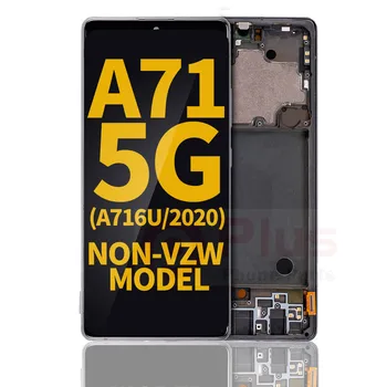 AMOLED להרכבה עם מסגרת החלפה עבור Samsung Galaxy A71 5G (A716U/2020) (משופץ) (פריזמה קוביה שחורים)