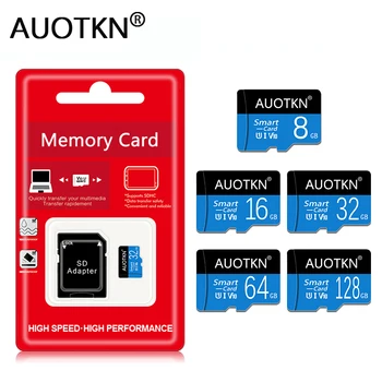 AuoTKN אמיתי 100% קיבולת mini sd class10 8g 16g 32g 64g 128g כרטיס הזיכרון 256GB 512GB U1 cartao de memoria Microsd TF card