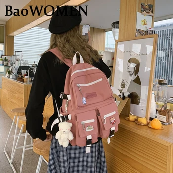 BaoWomen הספר תרמילים נשים עמיד למים בחזרה pack עבור נערה ניילון מקסים קריקטורה יומית נסיעות Softback המוצ ' ילה