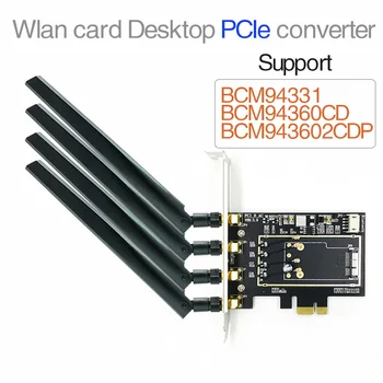 BCM94331 BCM94360CD BCM94360CS WLAN כרטיס העבודה PCI-E PCIe 1X PCI Express 16X ממיר מתאם עבור אפל WIFI כרטיס