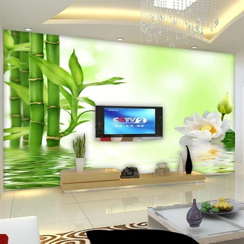 beibehang 3D סטריאוסקופית לוטוס טפט במבוק עמיד למים עיצוב הבית KTV בר התקרה גדול קיר מדבקות קיר נייר הציור.