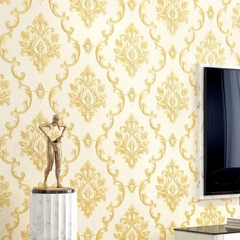 beibehang אירופה יוקרה ארוגים Wallcoverings דמשק הטפט בחדר השינה טלוויזיה ספה רקע המסמכים דה Parede 3D נייר קיר בבית