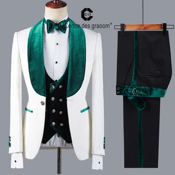 Cenne Des Graoom האחרון המעיל עיצוב חליפות גברים בהתאמה אישית טוקסידו 4 חתיכות מעיל קטיפה דש מסיבת החתונה החתן תחפושת Homme