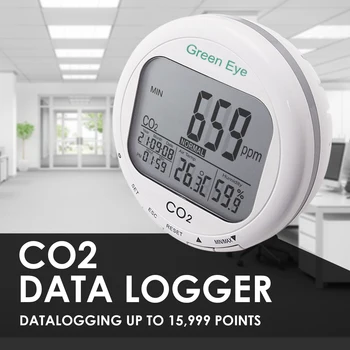 CO2 לפקח פחמן דו-חמצני שולחן העבודה Datalogger W/ תוכנה של איכות אוויר מקורה טמפרטורה לחות יחסית RH