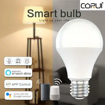 CORUI WiFi Dimmable חכם הנורה קר&חם E27 E26 B22 חכם הנורה אלקסה הבית של Google Cozylife האפליקציה הקול שליטה מרחוק