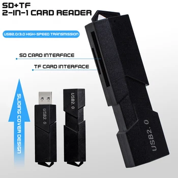 CUR2 קורא כרטיסי TF כרטיס SD מהירות גבוהה USB3.0 מתאם כרטיס הזיכרון 2.0 Multi-פונקצית כרטיס הקורא