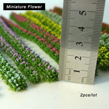 DIY מודל קבלת דיורמה סימולציה פרח הדשא אדריכלות בניין פריסת רכבת נוף קישוט הגן 2pcs/lot