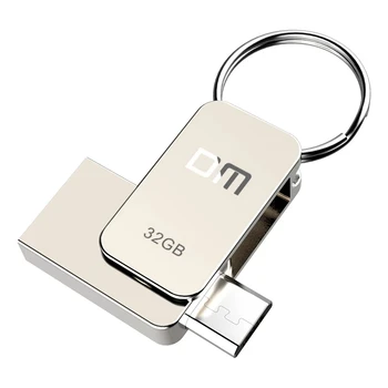 DM PD020 USB2.0 8GB 16GB 32GB עם כפול מחבר OTG החכם והמחשב 100% עמיד למים דיור מתכת