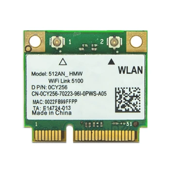 Dual-Band Wifi 5100AGN 512AN HMW 300Mbps Wireless 802.11 abgn חצי גודל Mini PCI-e Wireless LAN מחשב נייד כרטיס