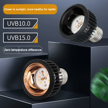E27 6W מלא Specstrum UVB+UVA 10.0 /15.0 זוחל מנורת LED אור הצב מתחמם הנורה טרופי דו-חיים, לטאות,