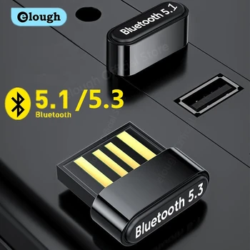Elough 5.1/5.3 Bluetooth מתאם USB Bluetooth מקלט BT5.0 Dongle למחשב עכבר אלחוטי Bluetooth אוזניות אוזניות רמקול