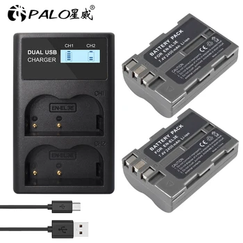 EN-EL3e EN EL3e ENEL3e 2400mAh המצלמה Bateria סוללות AKKU + LCD מטען USB עבור ניקון D30 D50 D70 D70S D90 D80 D100 D200 D300
