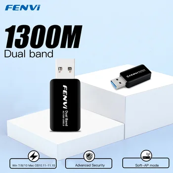 fenvi אלחוטית WiFi כרטיס רשת USB 3.0 1300M 802.11 ac מתאם ה-LAN AC1300 rotatable עם אנטנה עבור המחשב הנייד Mini PC דונגל Wifi
