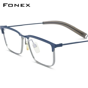 FONEX מטיטניום טהור מסגרת משקפיים גברים 2022 חדש רטרו וינטג מרשם משקפיים מרובעים קוצר ראייה אופטיות למשקפי DTX104