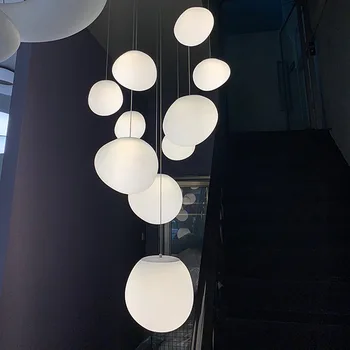 Foscarini גרג השעיה אור יצירתי מרוצף זכוכית תליון מנורה על וילה מדרגות חנות LED זכוכית לבנה תליית מנורה