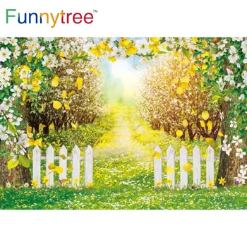 Funnytree האביב בגן מסיבת יום הולדת פרח רקע חג הפסחא בייבי מקלחת ירוק נוף יערות טבעיים עיצוב רקע