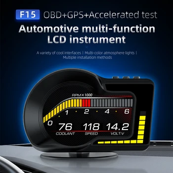 HD GPS HUD המכונית Tachometer דיגיטלי מד מרחק אזעקה מים זמני מד סל 