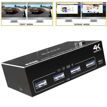 HDMI-התואם ספליטר לעבור את המשחק באינטרנט מפצל מתאם 2X1 Dual DP/HDMI תואם-KVM להאריך מסך ספליטר תיבה