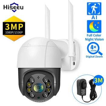 Hiseeu 1080P Wifi PTZ IP מצלמת זום דיגיטלי 5x AI האנושי זיהוי צבע ראיית לילה ONVIF אלחוטי אבטחה CCTV הגנה C