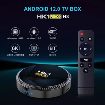 HK1 RBOX H8 אנדרואיד 12 הטלוויזיה Box Allwinner H618 6 אלף 2.4 G 5G Wifi 6 4GB 128G 64GB 32GB 16G BT5.0 Global Media Player מקלט HK1rbox