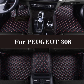 HLFNTF סוראונד מכונית אישית שטיח הרצפה עבור פיג ' ו 308 2012-2015 חלקי רכב אביזרי רכב רכב הפנים