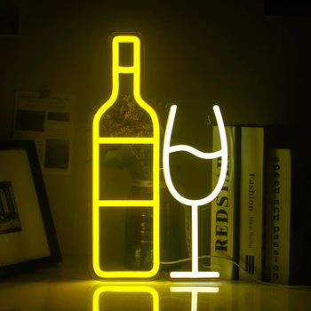 Ineonlife שמפניה שלט LED אור בר חטיפים חנות מסעדה מסיבה אישית לתלות קיר בעיצוב אקריליק המנורה לוח ציור