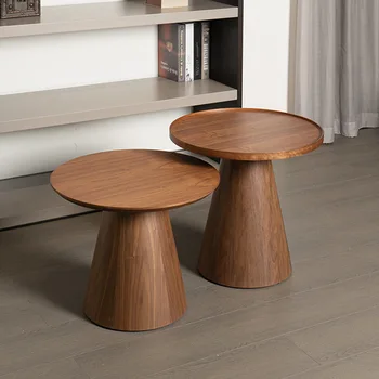 JOYLIVE מעץ מלא שולחן עגול בציר קפה שולחן ספה שולחן צד בסגנון יפני קישוט הבית 2022 חדש Dropshipping
