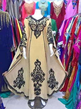 Kaftans Farasha Abaya השמלה בדובאי מרוקו מאוד מפואר שמלה ארוכה אירופאי ואמריקאי מגמת אופנה
