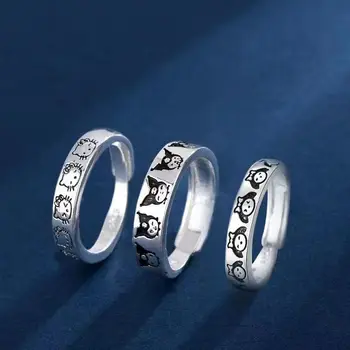 Kawaii Sanliou הלו קיטי הטבעת אנימה Kuromi כמה הטבעת אוהבי מקסימות זכר ונקבה מצוירת יפה מלודי הטבעת לחבר מתנה