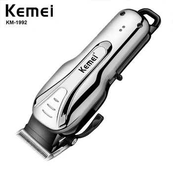 Kemei מקצועית חשמלית נטענת קליפר שיער לגברים גוזם שיער הזקן גילוח הסרת שיער במכשיר ק 
