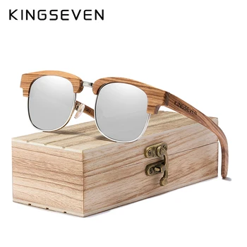 KINGSEVEN 2020 חדש רטרו מעץ טבעי זכר משקפי שמש מקוטב גברים האביב ציר הגנה UV400 Oculos דה סול Feminino G5917
