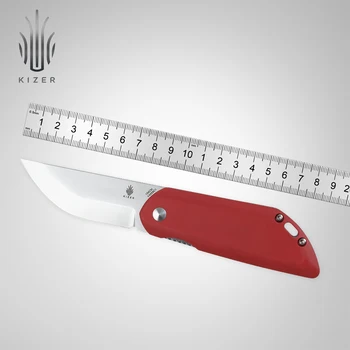 Kizer ומתקפל V4559C1 נוחות 154CM להב 2022 חדש ציד סכין טקטי אדום G10 להתמודד עם קמפינג Survial כלי