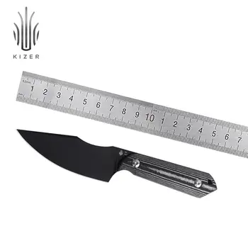 Kizer קבוע להב הסכין צלצל 1040 D2 פלדה חיצוני סכין הישרדות, כסף Micarta להתמודד עם EDC סכינים טקטיות כלים