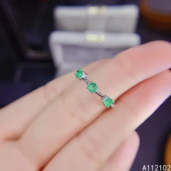 KJJEAXCMY תכשיטים יפים S925 כסף סטרלינג משובץ טבעי ברקת חדש בחורה יפה טבעת מתכווננת לתמיכה מבחן למכור חם