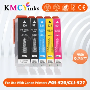 KMCYinks חדש מחסנית דיו PGI520 CLI521 Canon PIXMA ip3600 ip4600 ip4700 MX860 MX870 MP540 MP550 MP560 MP620 & nbsp; mp630 MP640