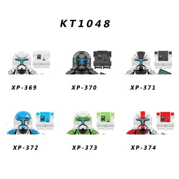 KT1048 אבני הבניין 6pcs/סט כחול קומנדו לבנים קפטן קומנדו להבין XP369 XP370 XP371 מיני הרכבה, צעצועים XP372 XP373