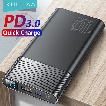 KUULAA כוח בנק 10000mAh PowerBank נייד טעינה Poverbank 10000 mAh USB מטען סוללה חיצוני Xiaomi Mi 10 iPhone
