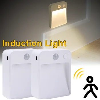 LED חיישן תנועה, תאורה טעינת USB + סוללה אלחוטית מנורת קיר עבור מסדרון ארון ארון חדר שינה קישוט