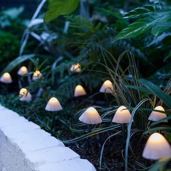 LED סולארית פטריות אורות מחרוזת עמיד למים אורות השמש חיצוני נוף פיות המנורה על הדשא גן פטיו חג מולד קישוט