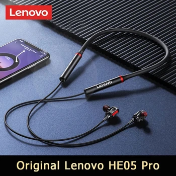 Lenovo מקורי HE05 Pro TWS אלחוטית, אוזניות Bluetooth 5.0 ספורט ביטול רעשים Neckband אוזניות עמיד למים מיקרופון