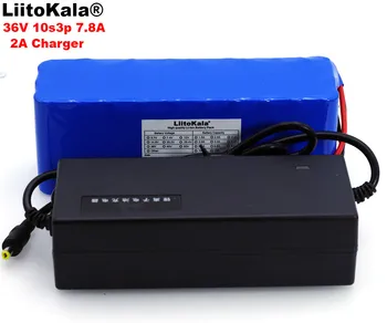 LiitoKala 36V 7.8 אה 10S3P 18650 סוללה נטענת pack ,שונה אופניים,רכב חשמלי 36V הגנה PCB+2A