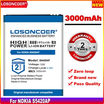 LOSONCOER 0 מחזור חדש 100% S5420AP 3000mAh 9.5 מ סוללה עבור NOKIA C1 טה-1165 סוללה