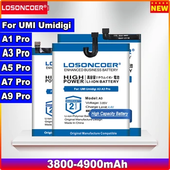 LOSONCOER 3800-4900mAh סוללה עבור UMIDIGI A1 Pro A3 A3 Pro A5 Pro A7 Pro A9 Pro טלפון נייד